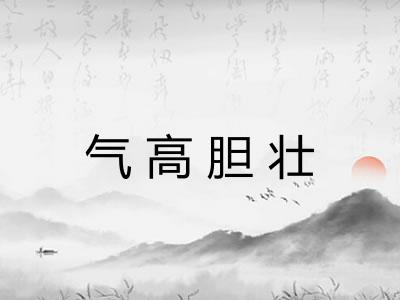 气高胆壮 气高胆壮