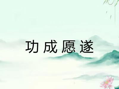 功成愿遂 功成愿遂