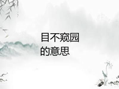 目不窥园的意思