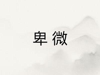 卑微 卑微