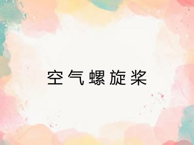 空气螺旋桨 空气螺旋桨