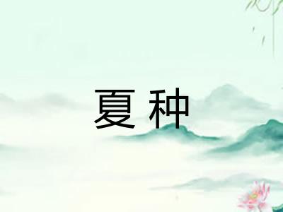 夏种 夏种
