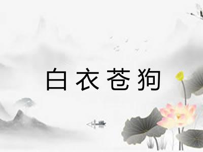 白衣苍狗 白衣苍狗