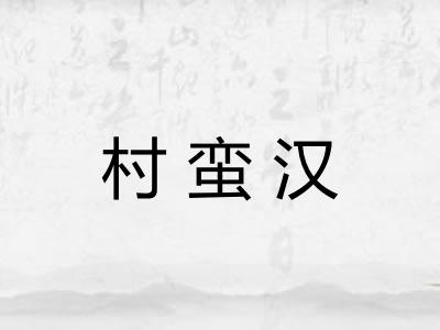 村蛮汉 村蛮汉