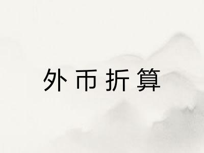 外币折算 外币折算