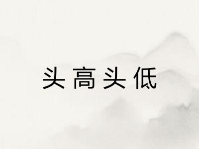 头高头低 头高头低