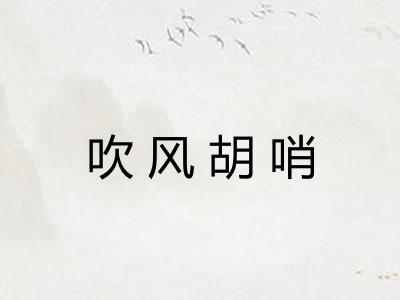 吹风胡哨 吹风胡哨