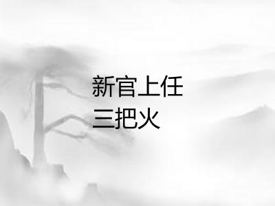 新官上任三把火