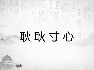 耿耿寸心 耿耿寸心
