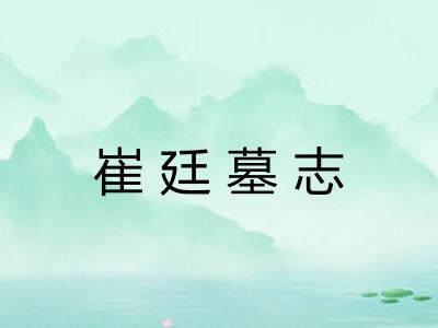 崔廷墓志 崔廷墓志