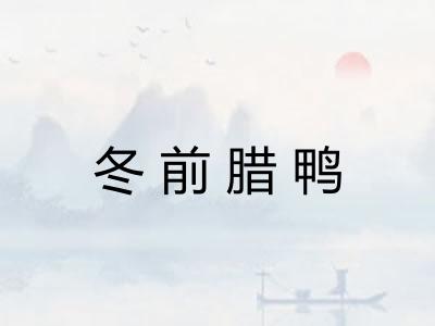 冬前腊鸭 冬前腊鸭