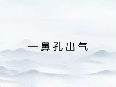 一鼻孔出气 一鼻孔出气
