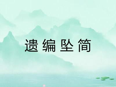 遗编坠简 遗编坠简