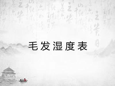 毛发湿度表 毛发湿度表