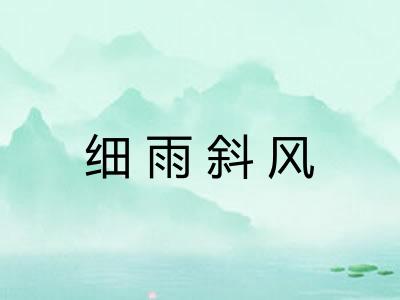 细雨斜风 细雨斜风