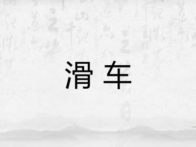 滑车 滑车
