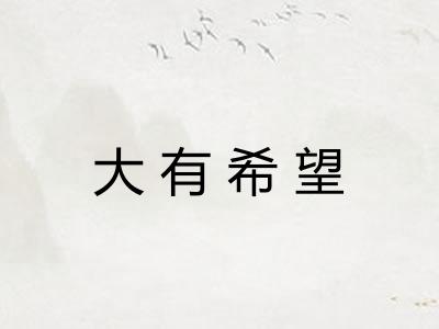 大有希望 大有希望