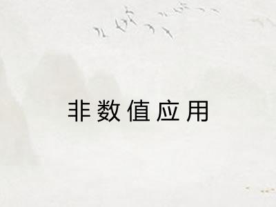 非数值应用 非数值应用