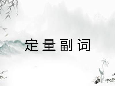 定量副词 定量副词