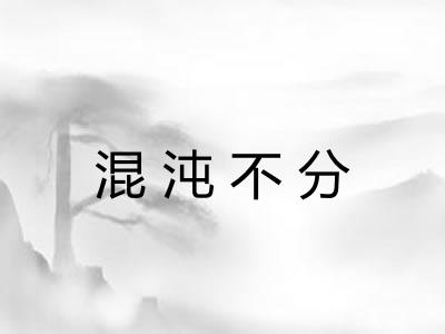 混沌不分 混沌不分