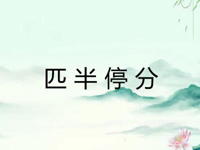 匹半停分 匹半停分