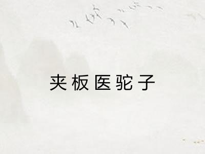 夹板医驼子 夹板医驼子