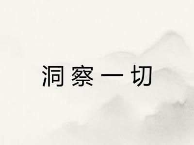 洞察一切 洞察一切