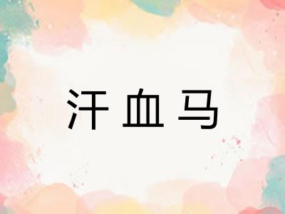 汗血马 汗血马
