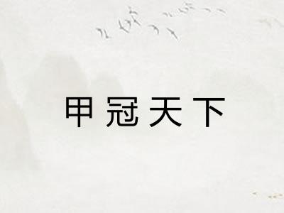 甲冠天下 甲冠天下