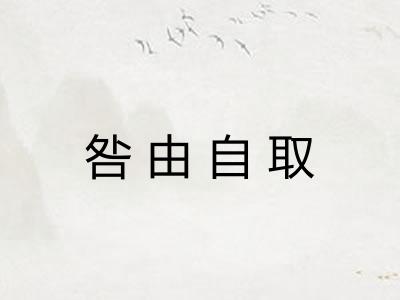 咎由自取 咎由自取