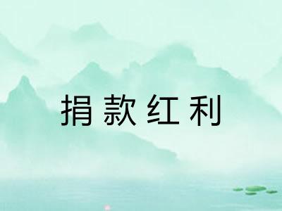 捐款红利 捐款红利