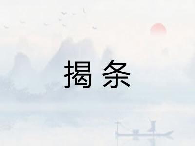 揭条 揭条