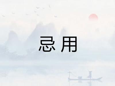 忌用