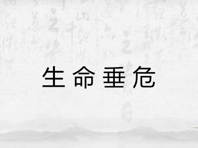 生命垂危 生命垂危