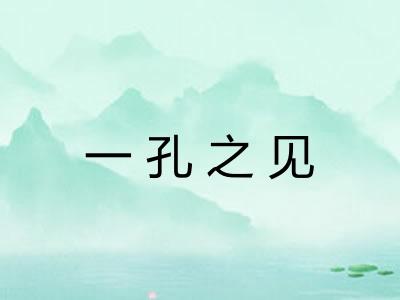 一孔之见 一孔之见