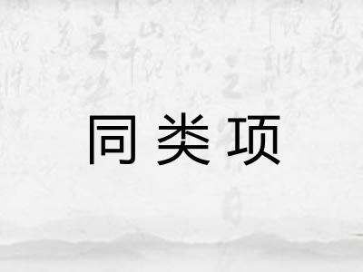 同类项 同类项