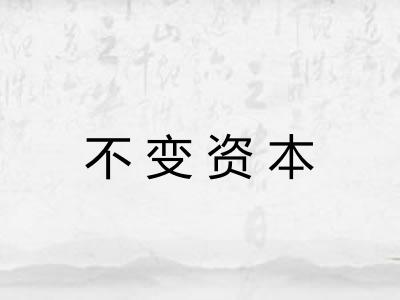 不变资本