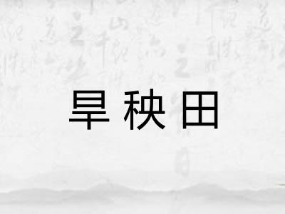 旱秧田 旱秧田