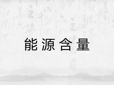 能源含量 能源含量