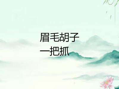 眉毛胡子一把抓 眉毛胡子一把抓