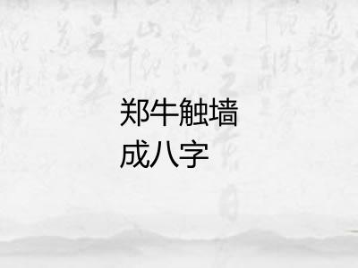 郑牛触墙成八字 郑牛触墙成八字