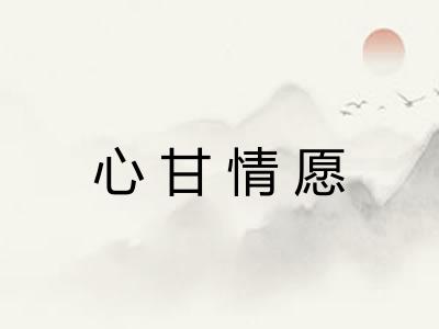 心甘情愿 心甘情愿