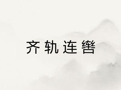 齐轨连辔 齐轨连辔