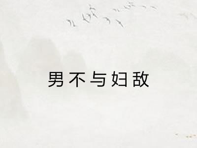 男不与妇敌 男不与妇敌