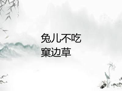 兔儿不吃窠边草 兔儿不吃窠边草