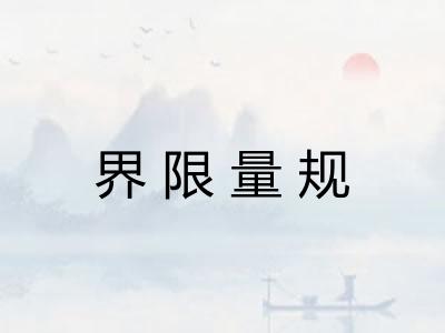 界限量规 界限量规