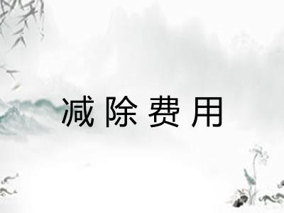 减除费用 减除费用