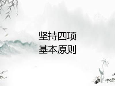 坚持四项基本原则 坚持四项基本原则