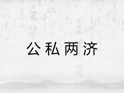 公私两济 公私两济