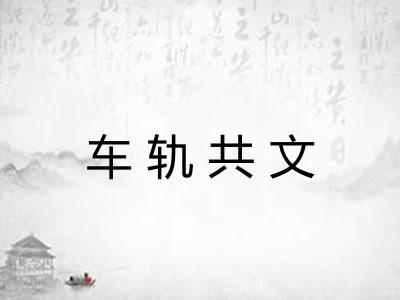 车轨共文 车轨共文